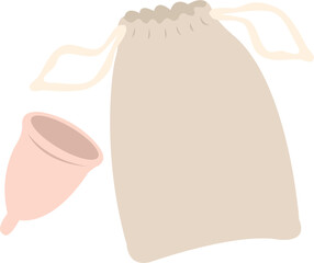 Menstrual cup vector. Zero waste period hygiene 