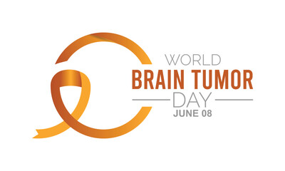World Brain Tumor day is observed each year on June 8th.in the brain that forms masses called tumors. banner designtemplate Vector illustration background design.