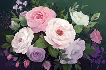Breath-Taking Bouquet of Blossoming Roses: A Perfect Spring Wedding Decoration: Generative AI