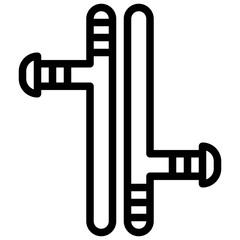 tonfa line icon,linear,outline,graphic,illustration