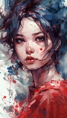 Gorgeous stunning oil painting of a girl ai, ai generative, illustration