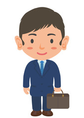 ビジネスバッグを持つサラリーマン