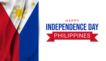 Fototapeta na wymiar Philippines Independence Day illustration. 12th June Happy Independence Day Philippines background with Philippines Flag and text