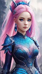 Beautiful ethereal girl. Lady Dragon. (Created with Generative AI technology)