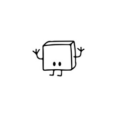 cute square doodle illustration vector