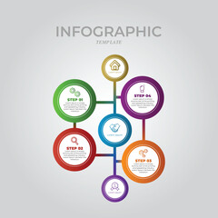 Modern flat circular diagram infographic template vector illustration
