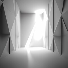 3d rendered illustration of a white and black theme background. Generative AI.