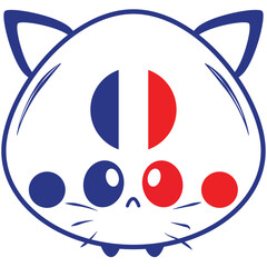 Patriotic France Cat Flag Vector