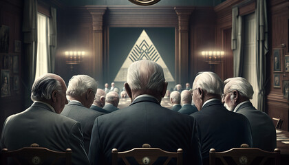 Conspiracy Theory, Illuminati Shadow Government. generative AI	
