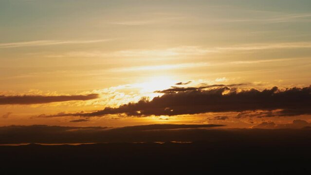 Brilliant Golden High Desert Sunrise Timelapse Zoom Out