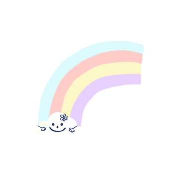 Cute rainboe with cloud (left)