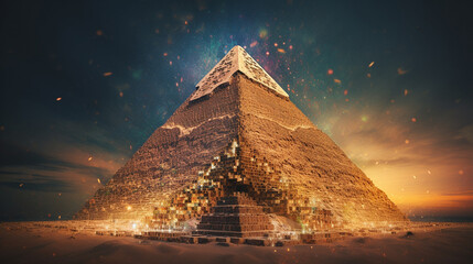Fototapeta na wymiar Pyramide im schönen Sonnenlicht, ai generativ