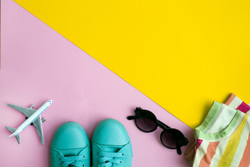 summer holidays  concept  background top view