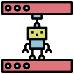 robot line icon,linear,outline,graphic,illustration