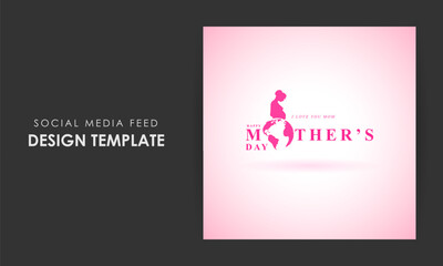 Vector illustration of HappyMother's Day social media story feed mockup template