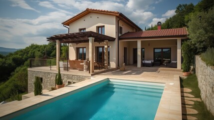 Fototapeta premium Beautiful Home Exterior. Generative AI