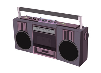 Magenta radio cassettes and grades with a single deck for cassette tapes