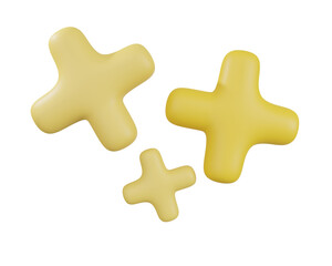 golden plus 3d render png