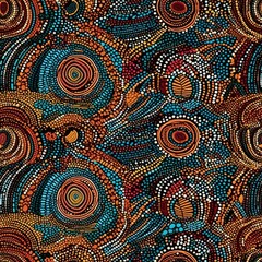 Seamless Aboriginal Pattern tile design, generative ai