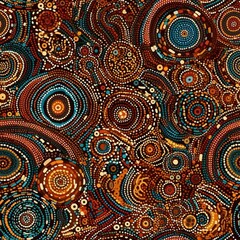 Seamless Aboriginal Pattern tile design, generative ai