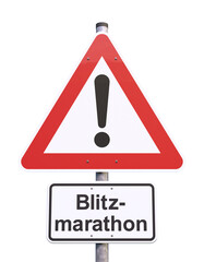 3d Illustation - Verkehrsschild - Achtung - Blitzmarathon - Verkehrszeichen - Freisteller - Freigestellt - 598064339
