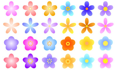 Fototapeta na wymiar シンプルな花のセット2