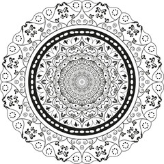 Circular pattern in the form of a mandala. Decorative pattern in mandala style. Coloring book page.