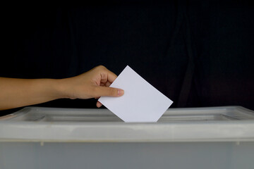 Thai people cast their ballot papers into the box to vote for members of the House of...