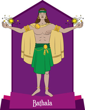Illustration vector isolated of philippine mythical god, Bathala, main god, universe maker.