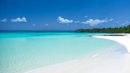 Fototapeta premium A Sun-Drenched Beach, Generative Ai