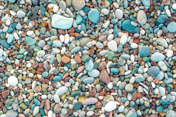 Macro shots, Beautiful nature scene. Pebbles on a Beach
