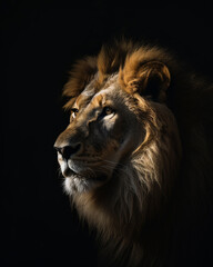 Obraz na płótnie Canvas male lion portrait