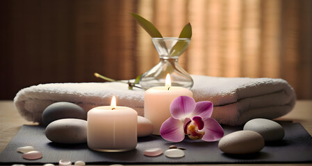 spa still life with candles