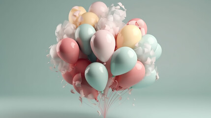 Festive layout for Mother's Day with Balloons - Generative AI