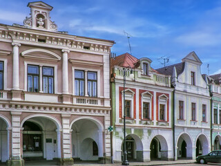 Fototapeta na wymiar Main square in Litomysl Czech Republic
