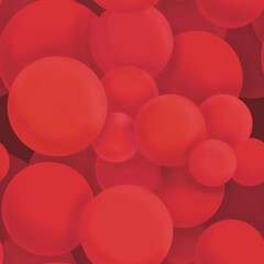 abstract three-dimensional background of red circles on a dark background