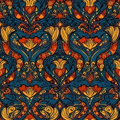 Damask pattern design, generative ai