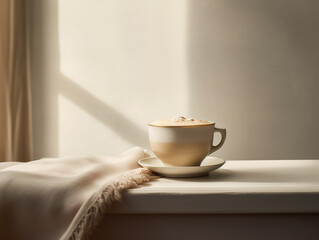 Cup of hot coffee. AI generated image.