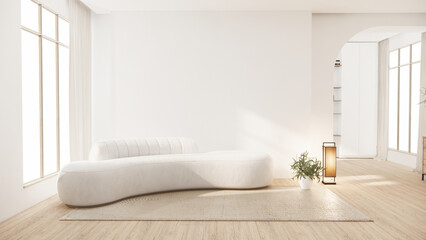 sofa armchair minimalist design muji style.3D rendering