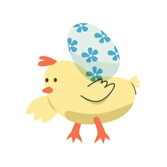 Carrying Eggs Easter Color 2D Illustrations