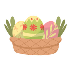 Easter Basket  Color 2D Illustrations