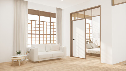 sofa armchair minimalist design muji style.3D rendering