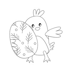 Hug Eggs Easter Outline 2D Illustrations