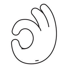 Ok Hand Gesture Outline 2D Illustrations