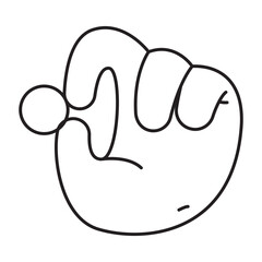 Pinch Hand Gesture Outline 2D Illustrations