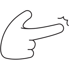 Pointing Hand Gesture Outline 2D Illustrations
