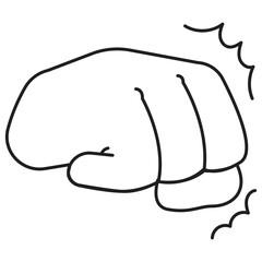 Punch Hand Gesture Outline 2D Illustrations