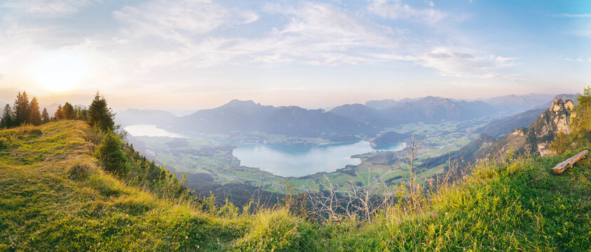 Sonnenuntergang Panorama Bleckwand Salzkammergut