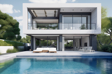 morden house or resort with swimming pool