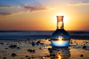 A flask with clean drinking water.